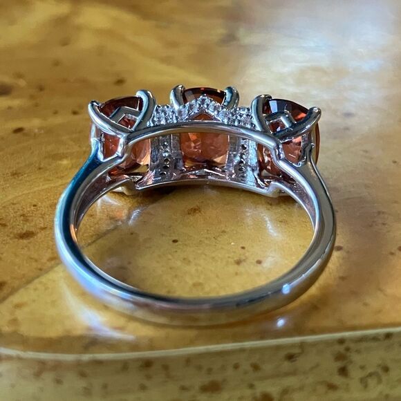 Red Labradorite Sterling Silver Ring Size 7.75 - Picture 5 of 9